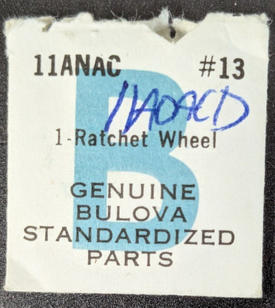 NOS NEW Genuine Bulova Cal. 11ANAC – Ratchet Wheel – Vintage Watch Part #13