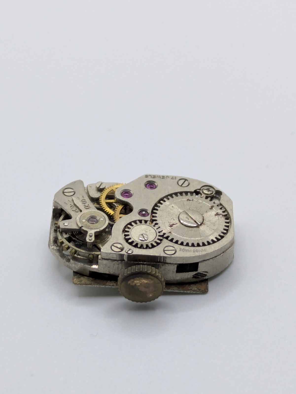 Binesa FHF 75 Manual Wind Watch Movement Swiss 17 Jewels Parts Repair 15.6mm