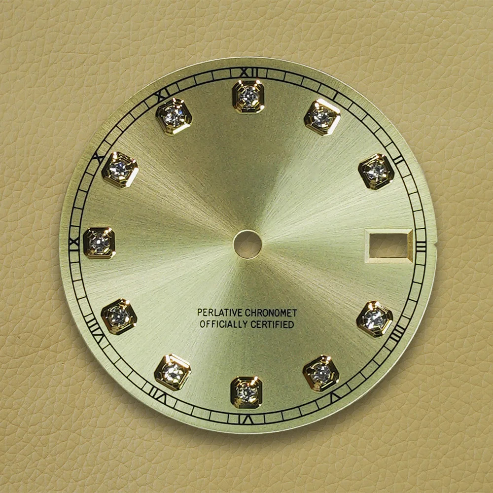 28.5Mm S Logo Dial NH35 Dial Sunray Diamond Fit NH35/NH36/4R/7S Movement Watch M