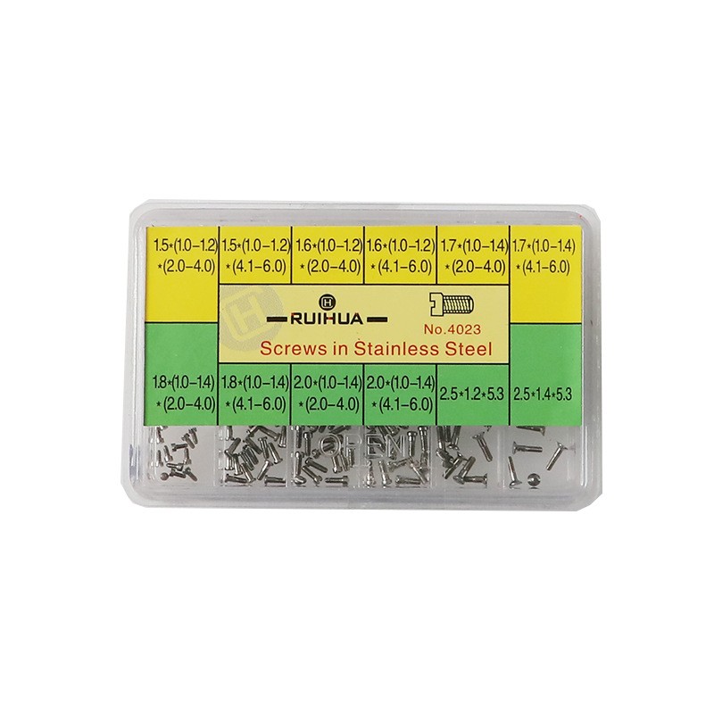 120pcs Assortment Stainless Steel Watch Back Case Cover Repair Screws Mixed Size
