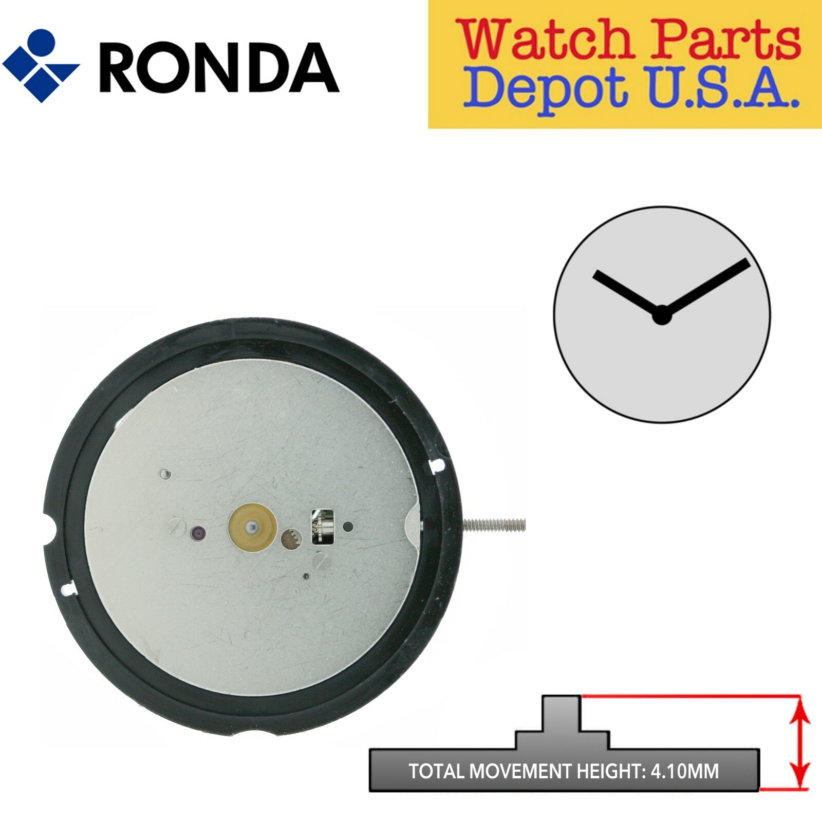 Genuine Ronda 512 or 513 Quartz Watch Movement (Multiple Variations)