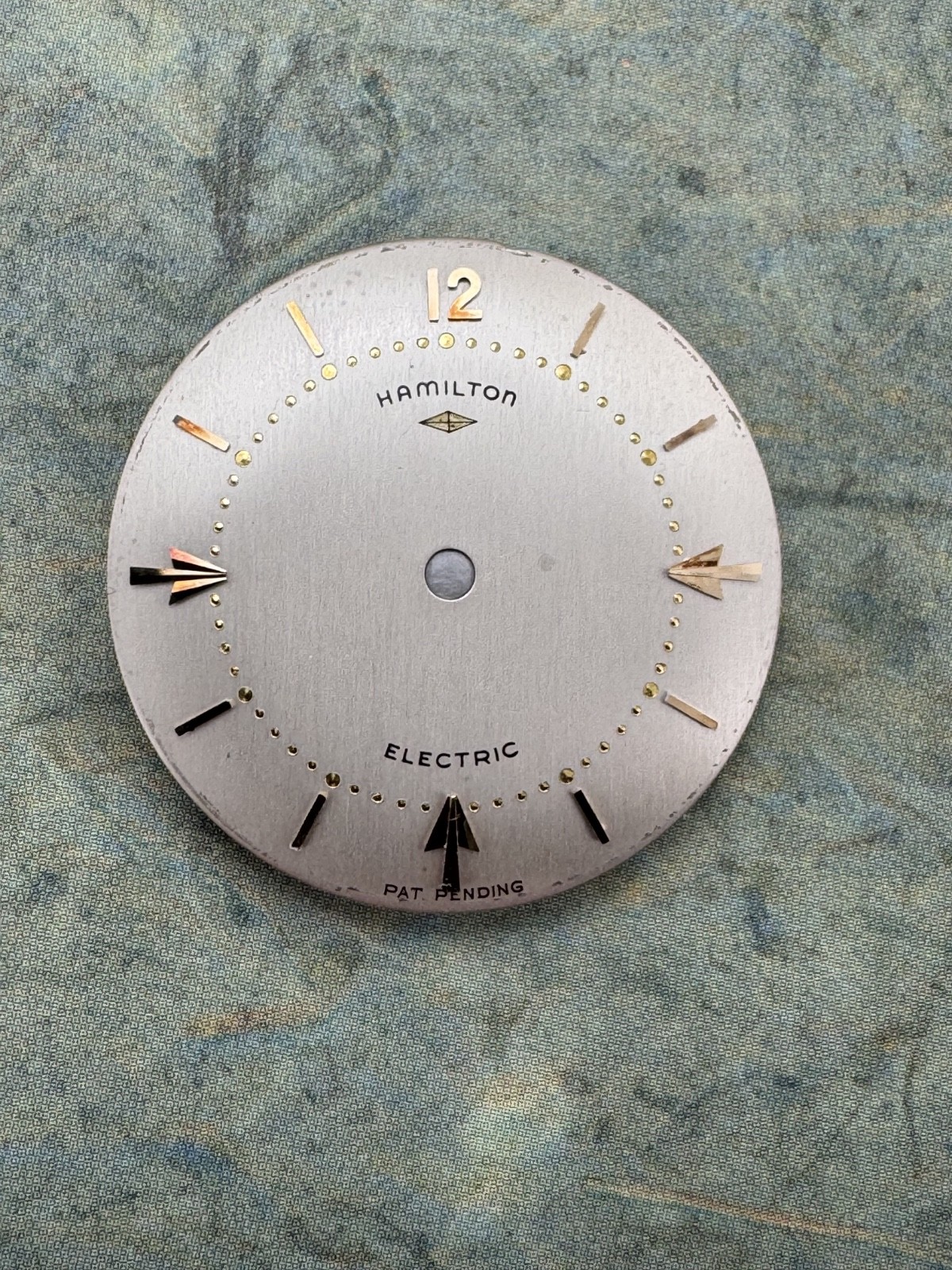 Hamilton Electric Van Horn OEM Dial All Original with Hands 100% Genuine 1950’s