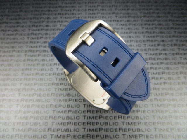 23mm PU Rubber Diver Strap Blue Tang Watch Band for CARTIER SANTOS 100 XL Large
