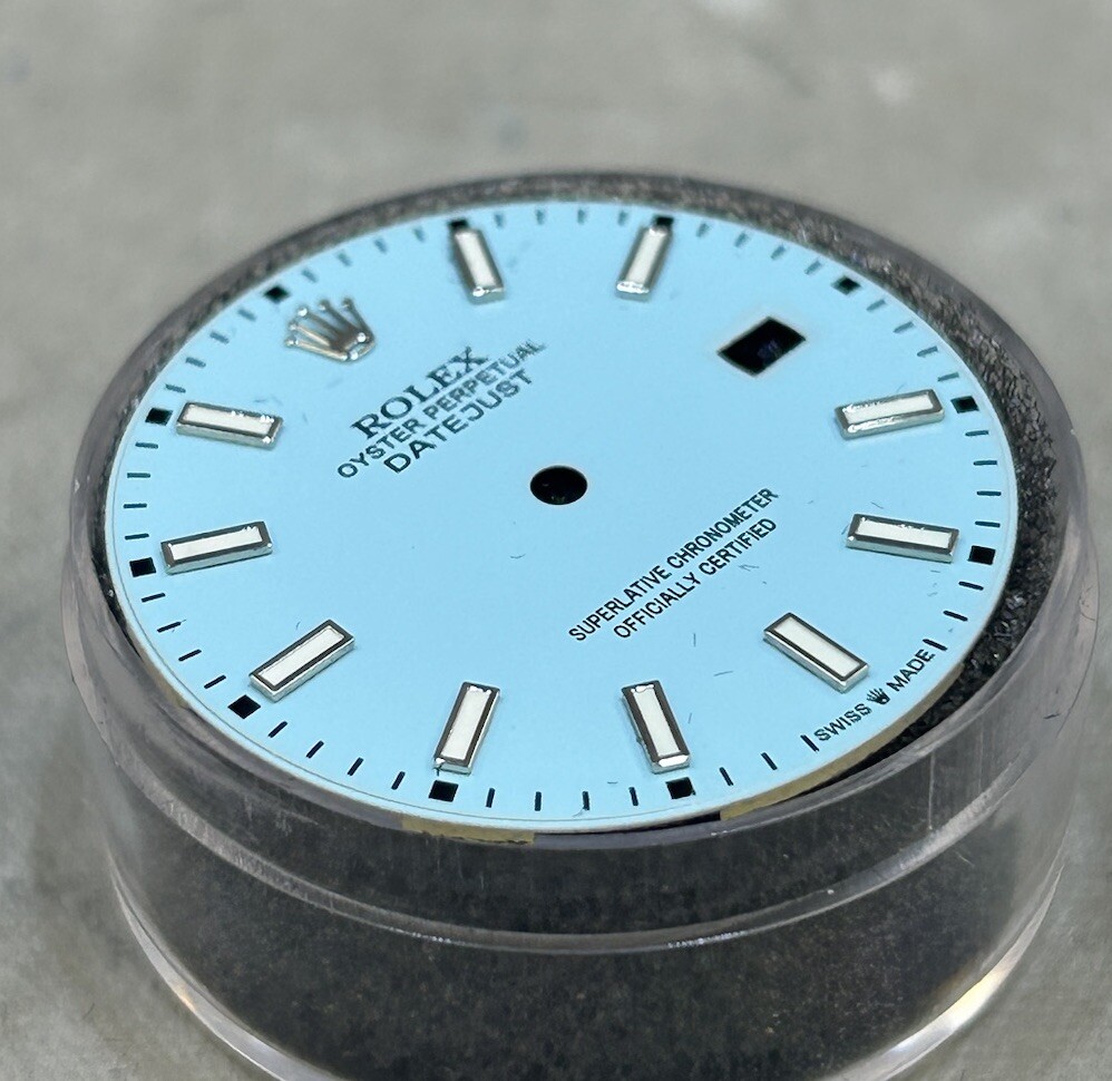 Rolex 41mm Datejust Custom Light Blue Index Dial For Model 126334 & 126300 MINT