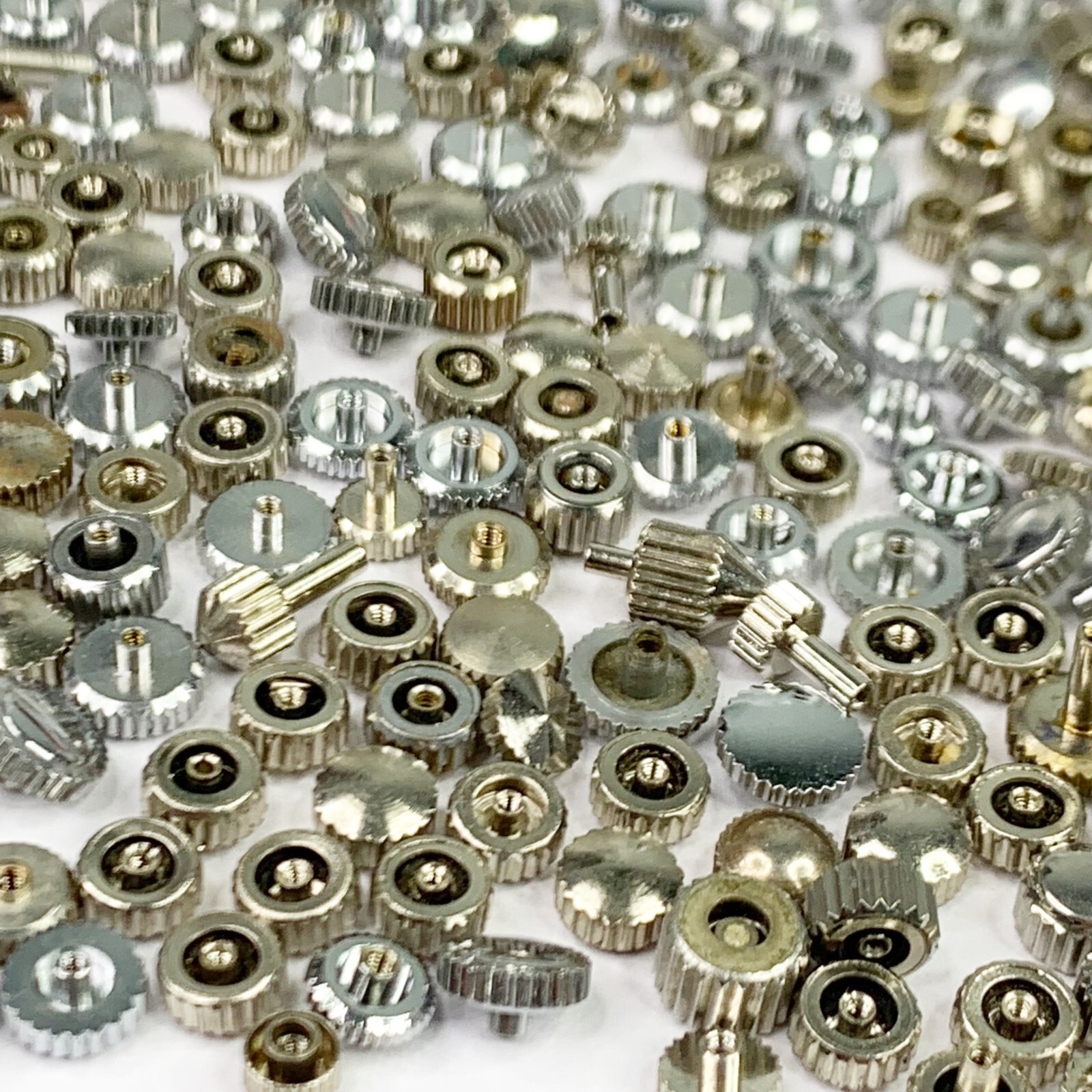 25 Silver Watch Crowns Altered Art Steampunk Watchmakers Lot Parts Repair Wrist