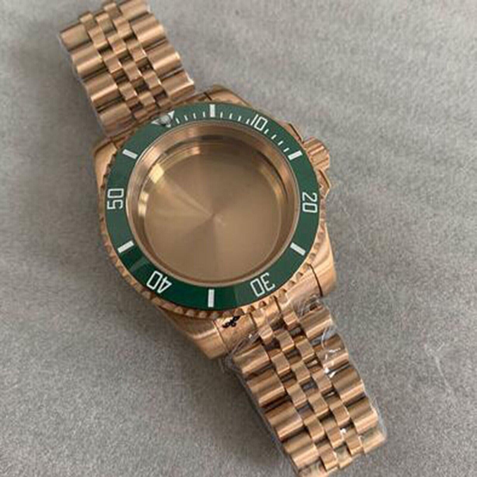 SUB Case + 5 Bead Strap 40mm Sapphire Glass Dense Bottom for NH35/NH36 Movement