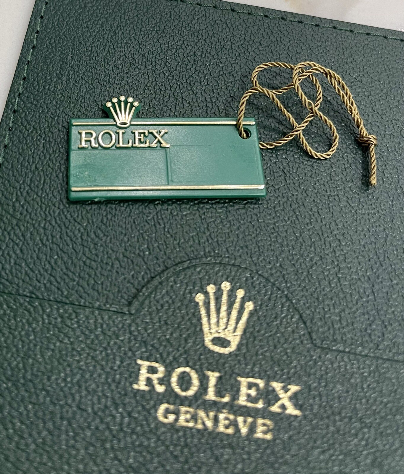 Authentic Vintage 80s Rolex Crown Green Hang Tag Submariner Sea dweller Datejust