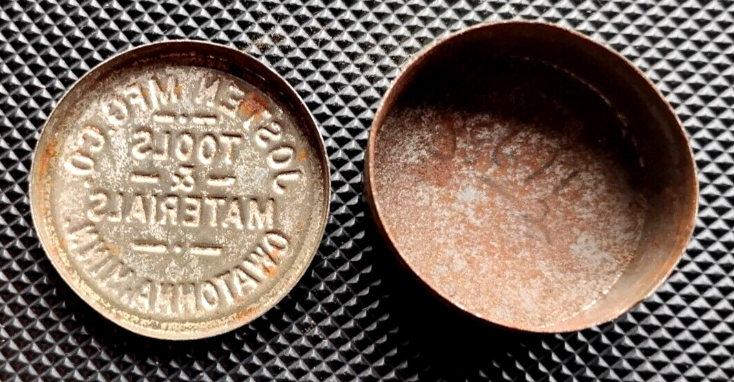 Watch Parts Tin Josten Mfg. Co. Tools & Materials Owatonna Minn. Embossed 30mm