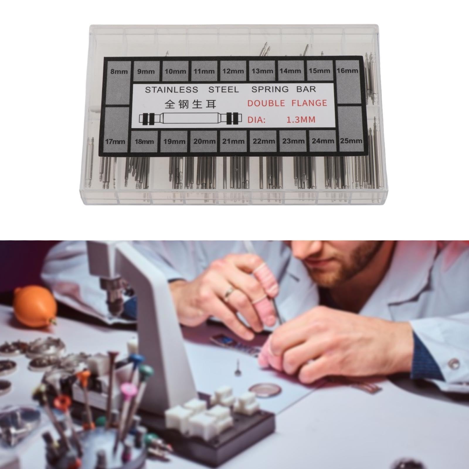 Watch Spring Bar Pins Set – Strap Link Pins for Watchmakers with Storage Case