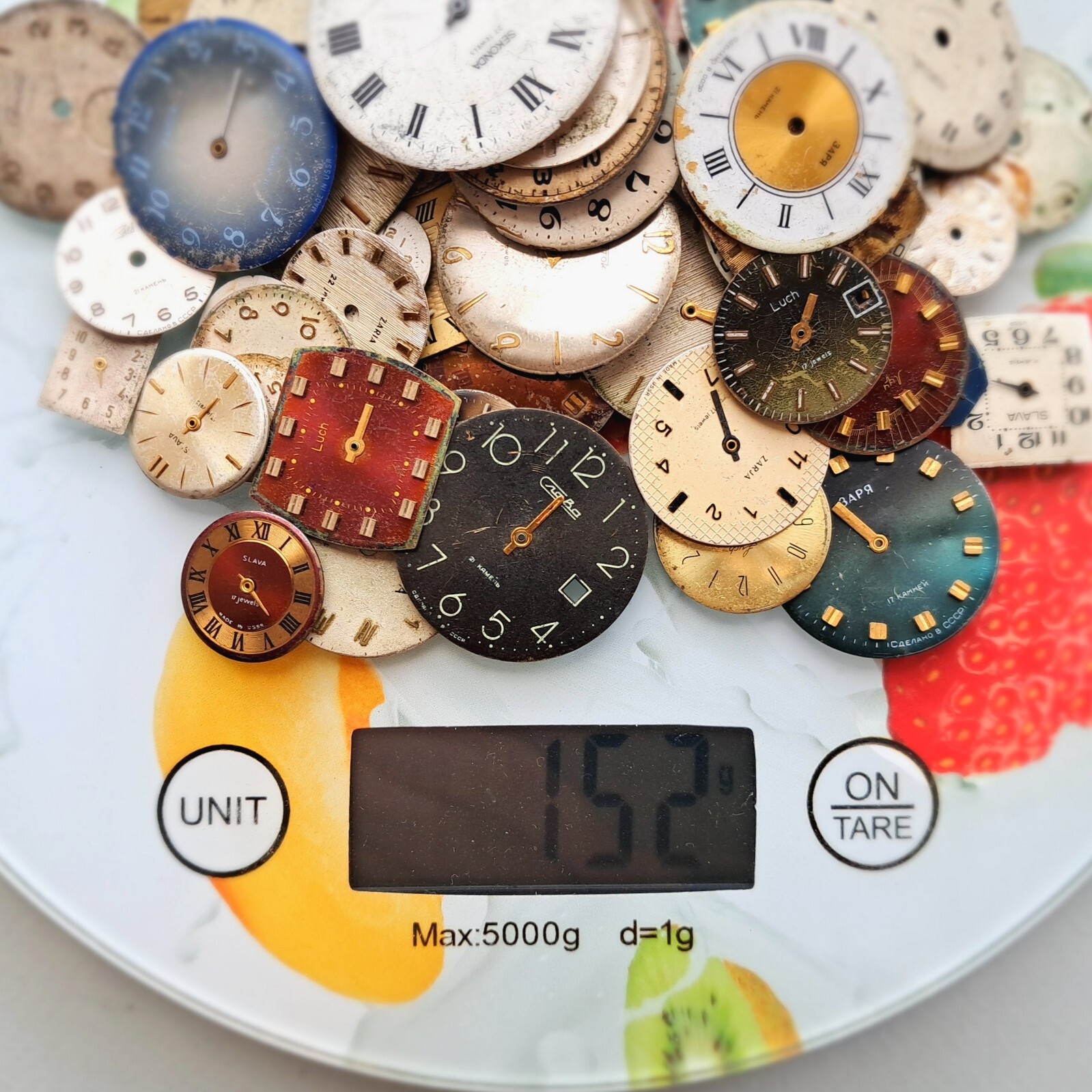 🕰️Vintage Watch Dials Lot 150g – Soviet Mechanical Clock Faces, Steampunk, Art