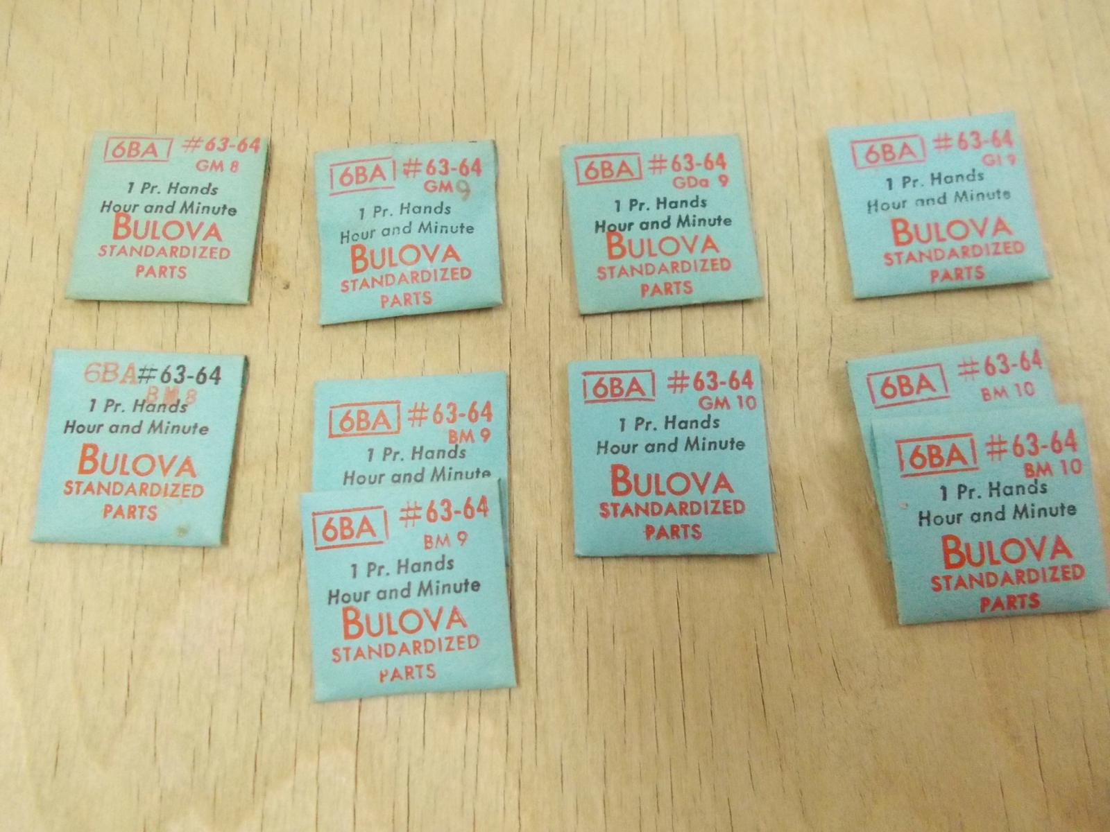 BULOVA WATCH HANDS hour & minute 6BA 6 BA many calipers #63-64 Pick your part