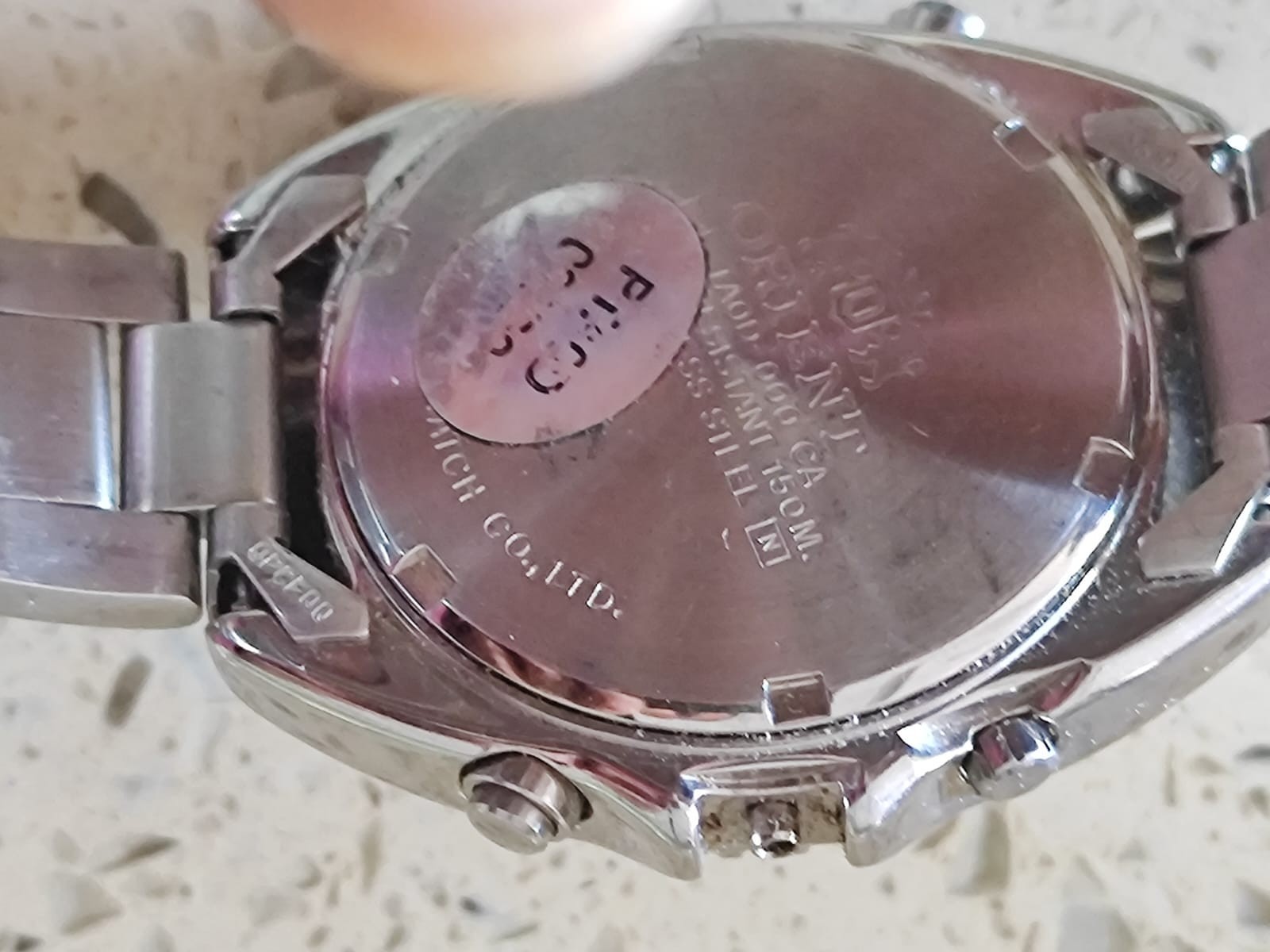 Orient TD0D-000 Chronograph 150m Diver Parts CASE & bracelet & Yellow Dial NOS