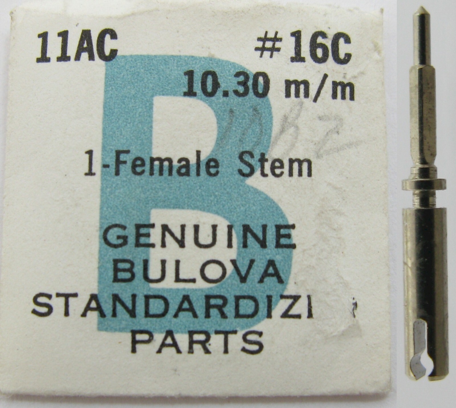 bulova 11AC … watch parts female split winding stem #404