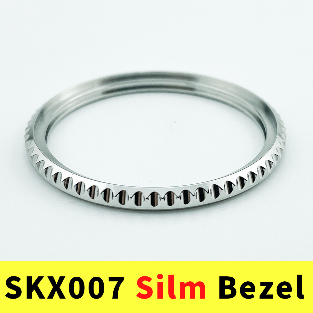 SKX007 SKX009 SRPD Sub Slim Bezel Silver Polished Finish 316L Steel Watch Mods