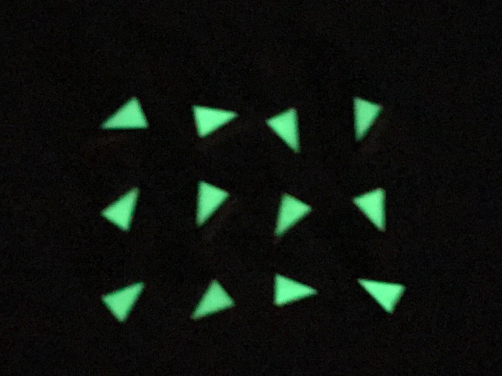 Watch Dial Hour Markers GOLD & Green LUME Triangle Numeral Dot Index parts rep