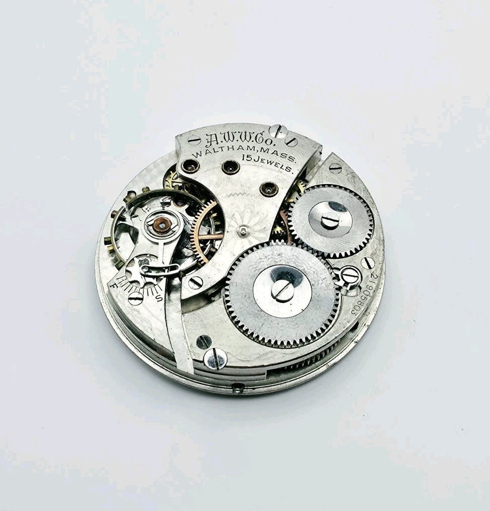 1918 Waltham Model 1908 Grade No. 620 15J 16s Pocket Watch Movement For Repair