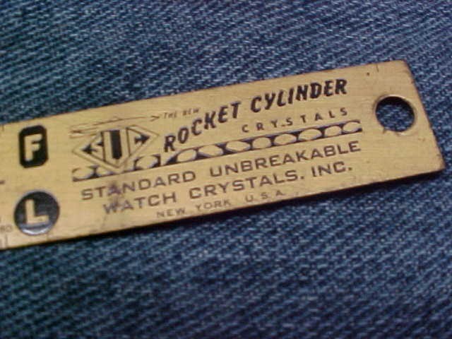 Vintage Rocket Cylinder SUC Watch Crystal Brass gage gauge