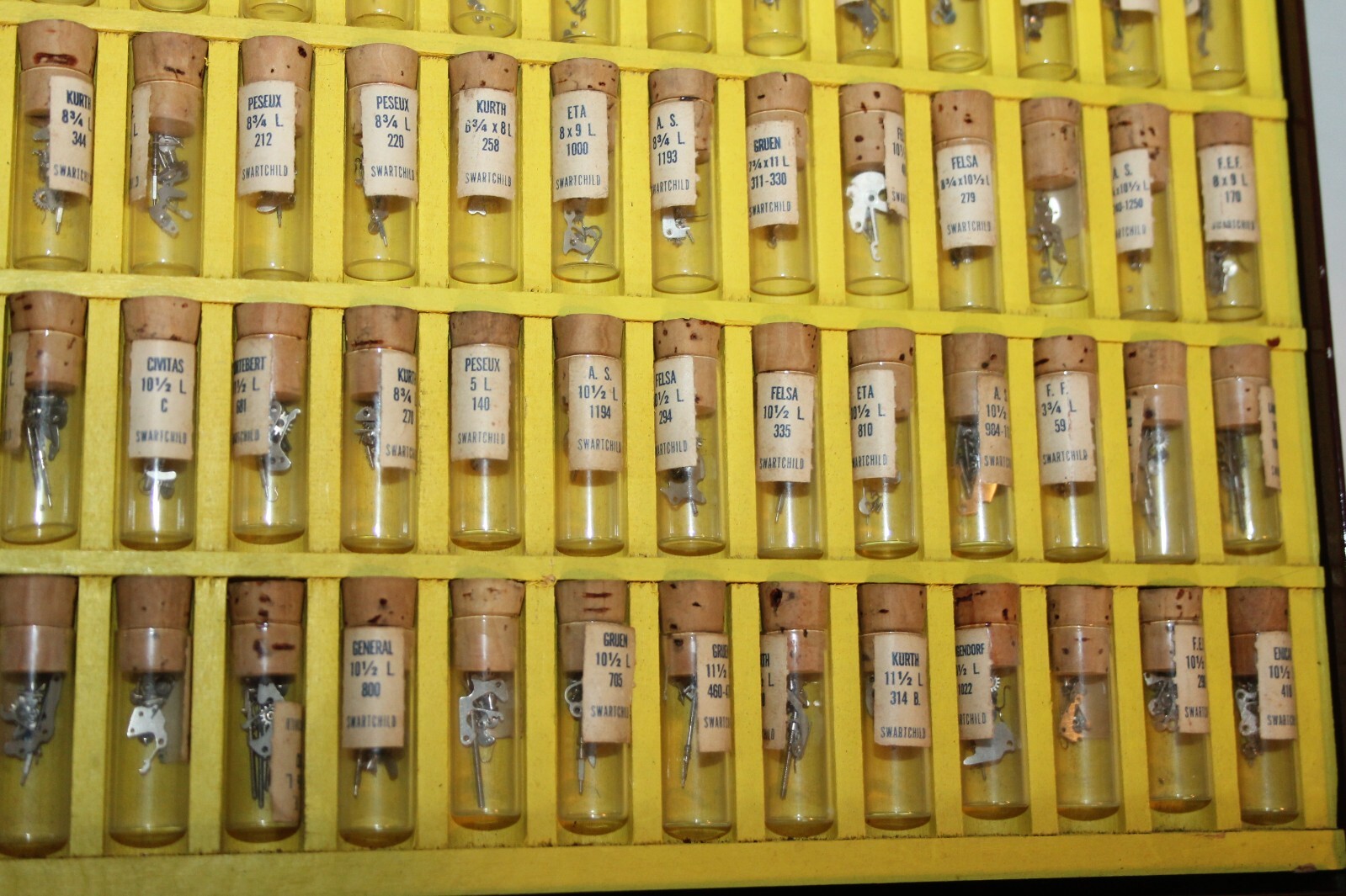 Swartchild & Co 2 Drawer Metal Cabinet w/ 217 vials Swiss Staffs & Stems
