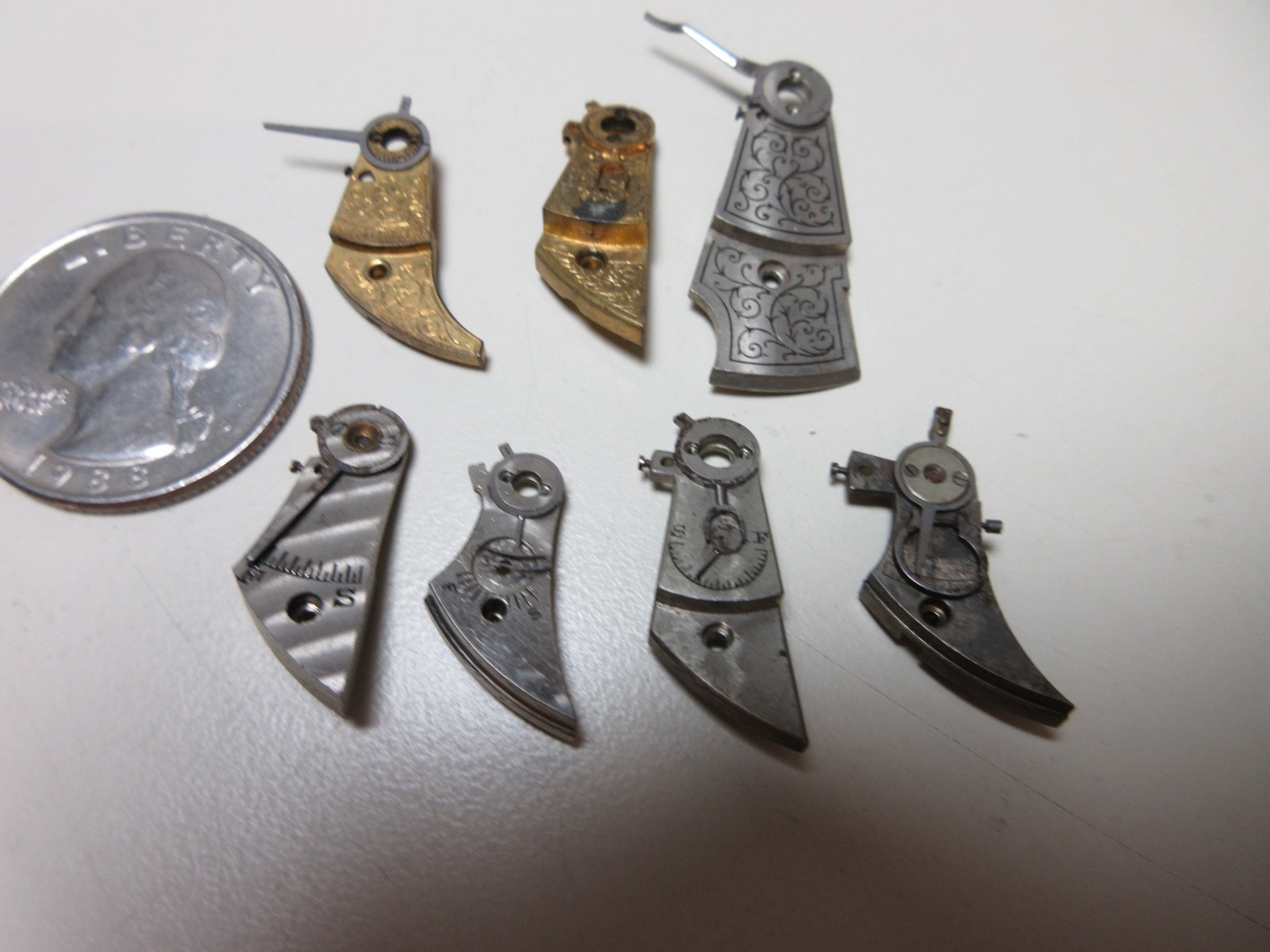 VTG LOT OF POCKET WATCH BALANCE COCKS BRIDGE WATCHMAKER REPLACEMENT PARTS #12