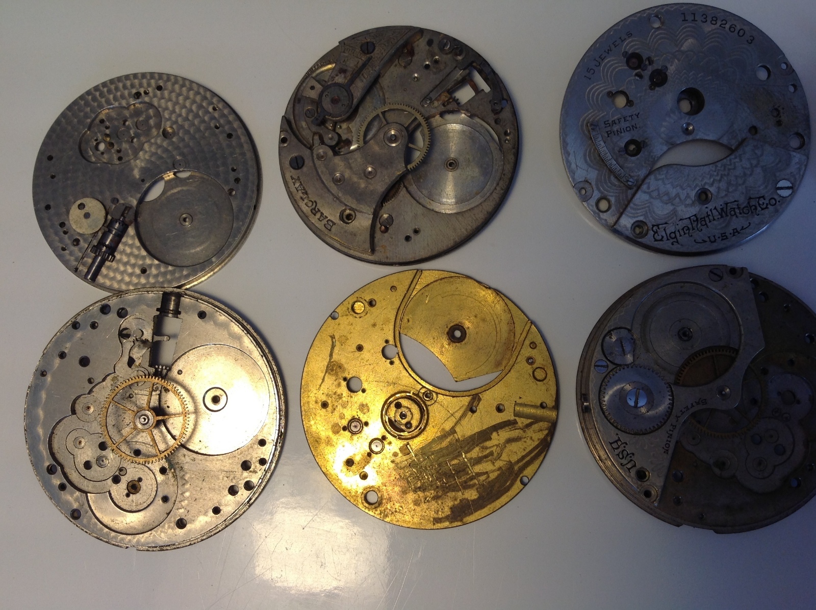 Elgin, NY Standard Pocket Watch Parts Lot
