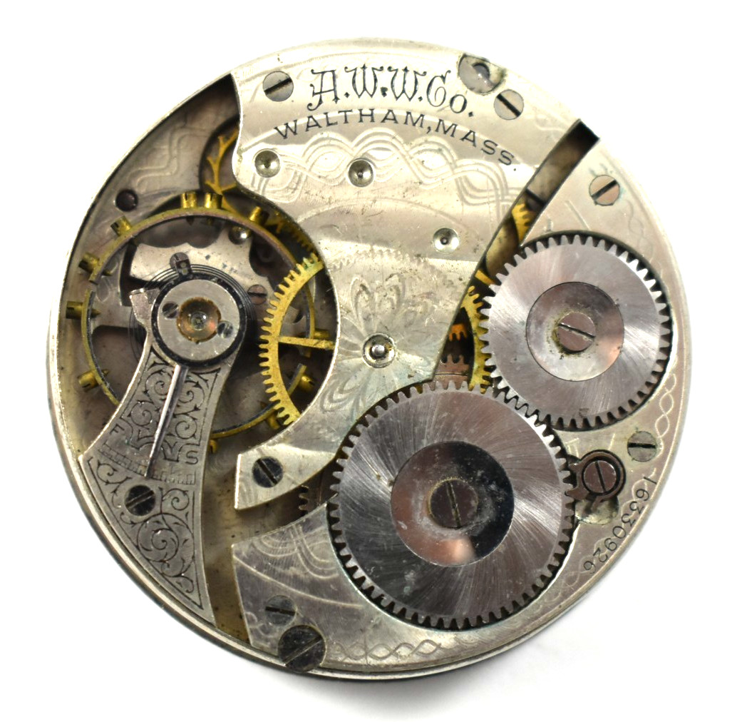 Vintage Waltham Grade 610 16s 7J Hunting Pocket Watch Movement lot.wc