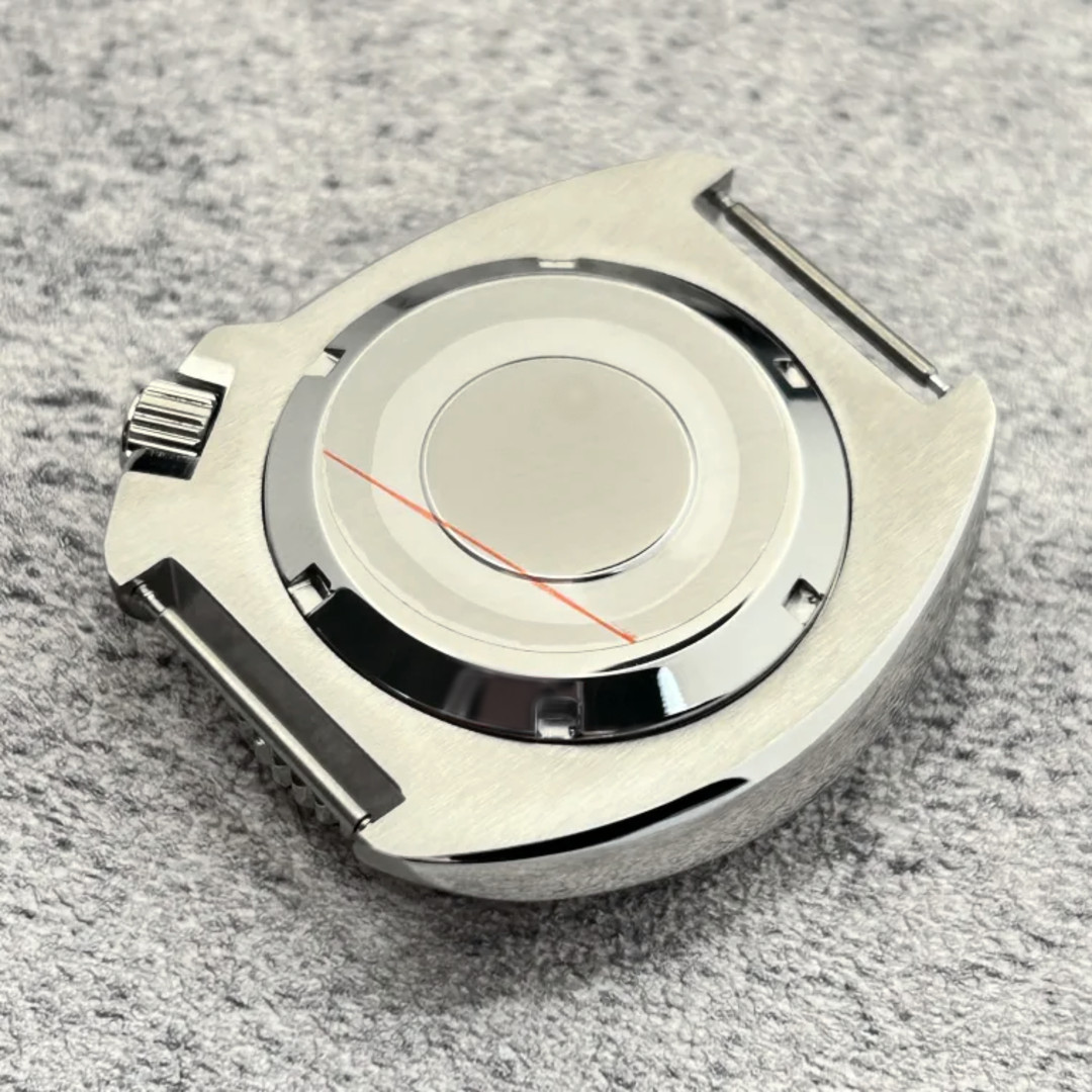 44mm Silver Blue 5ATM Ceramic Watch Case 4’1 Crown Mod Parts Fit NH35 NH36