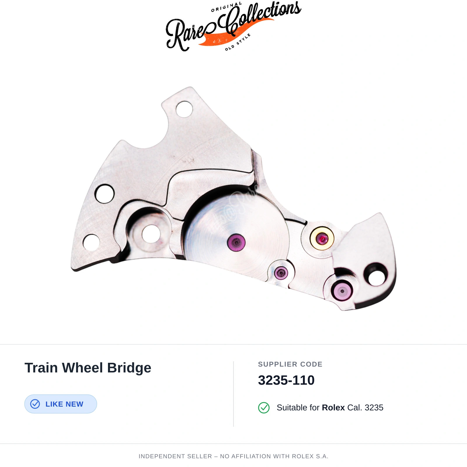 NEW Nuovo Rolex 3235 110 Train Wheel Bridge Ponte Ruotismo