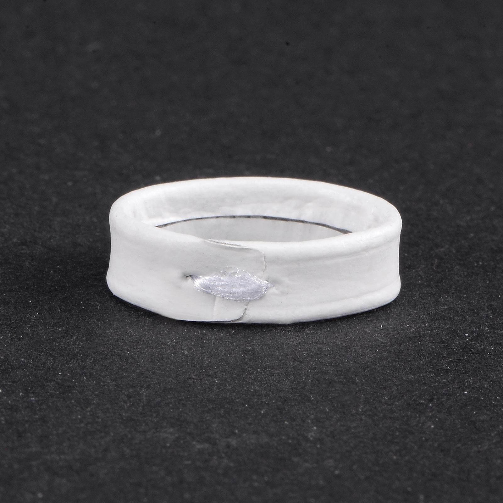 PU Leather Loops Retaining Ring Keeper for 14mm Width Watch Band, White 2 Pcs