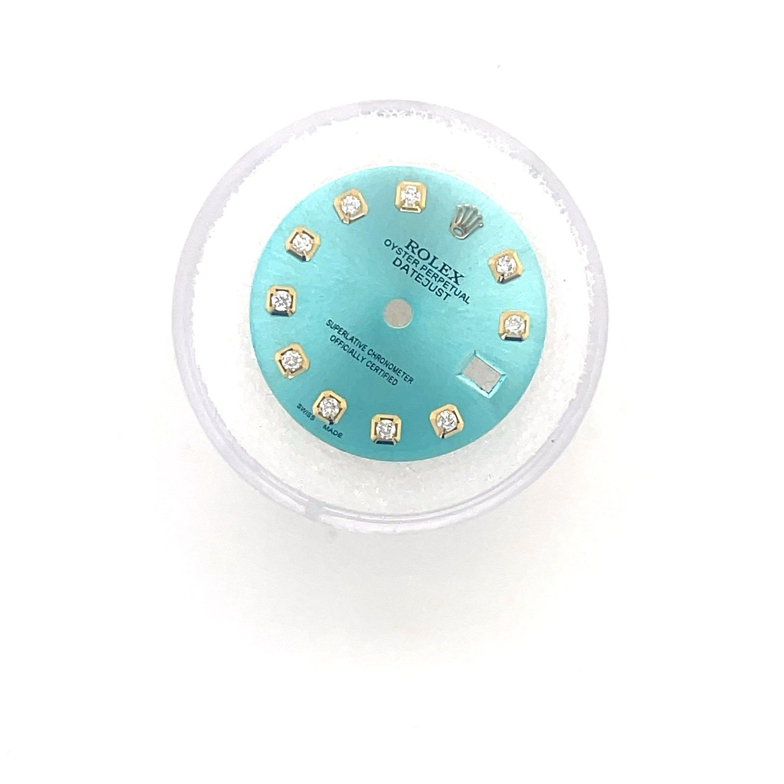 Custom ice Blue Dial For Datejust 26 mm Natural Diamond Quick Set