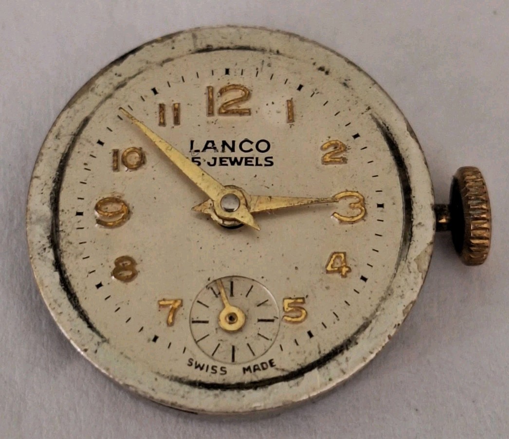 Vintage Lanco 15 Jewels Ladies Mechanical Watch Movement (Balance Is Okay)