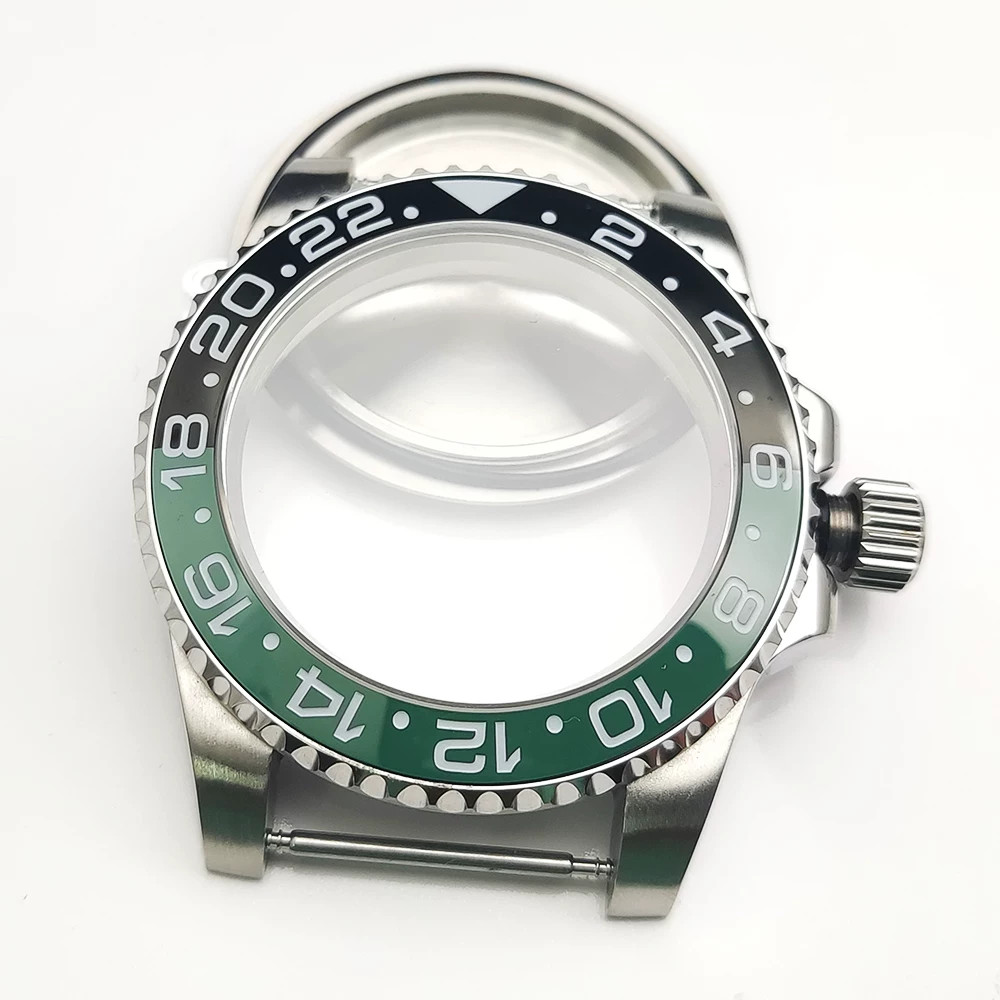 40mm Steel Watch Case Sapphire Glass For Nh35 Nh36 4R36 4R35 Movement
