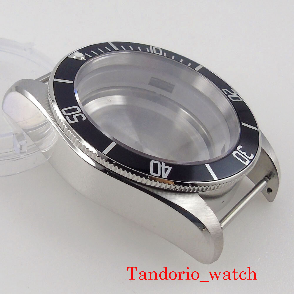 41mm Watch Case Black Pvd Bronze Coated Sapphire Glass For MIYOTA ETA 2836 50m