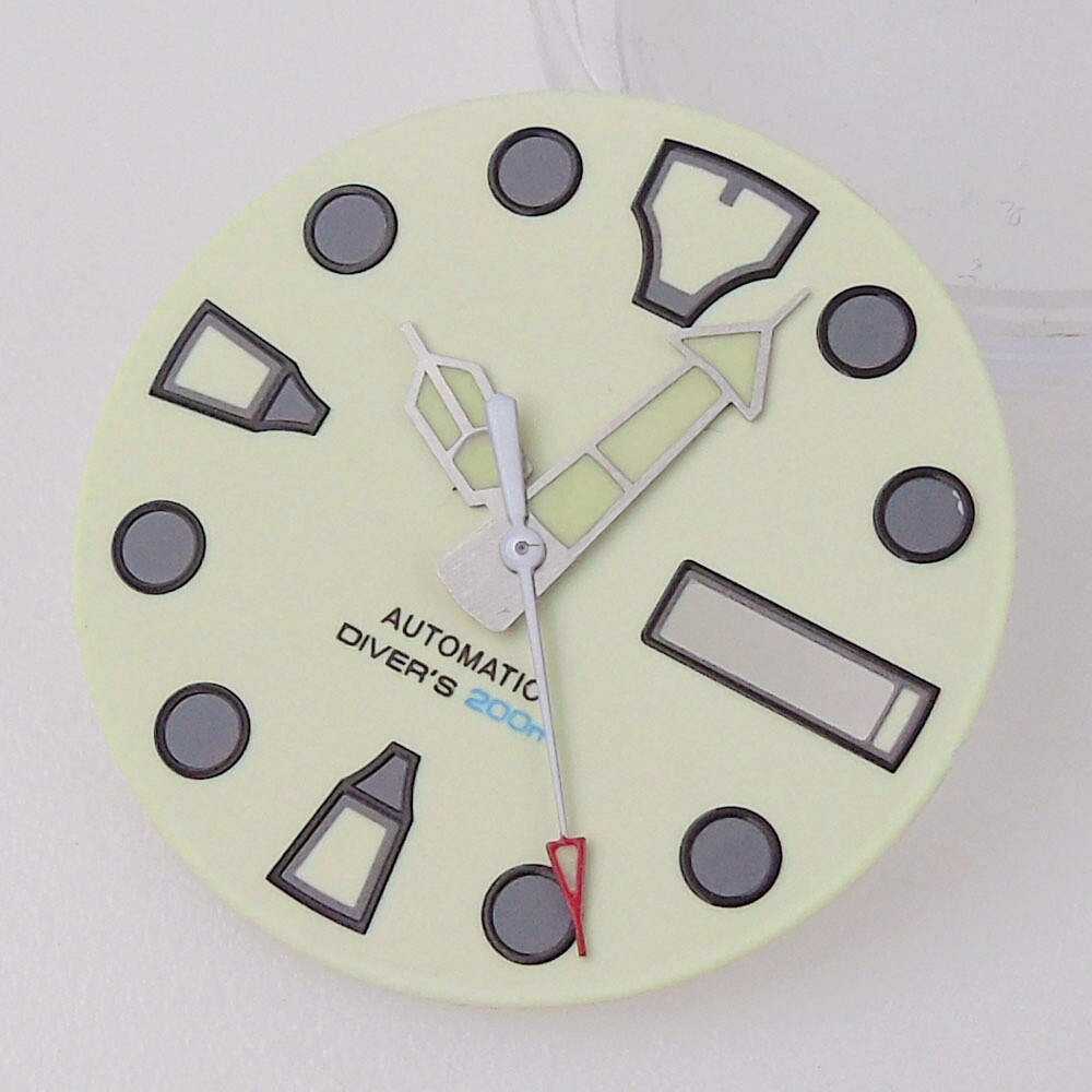 Full Green Luminous 29mm Watch Parts Fit Automatic NH35A NH36A Creamy Dial Hands
