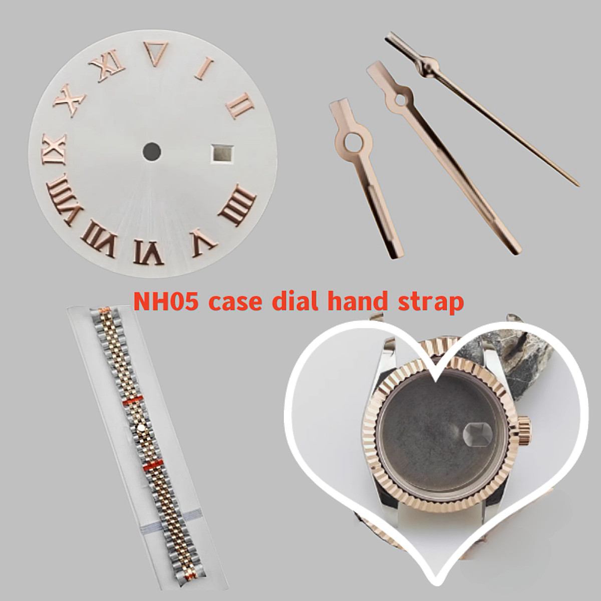 31mm NH05 Case+dial+hand Stainless Steel Sapphire Glass for NH05-NH06 Calibers
