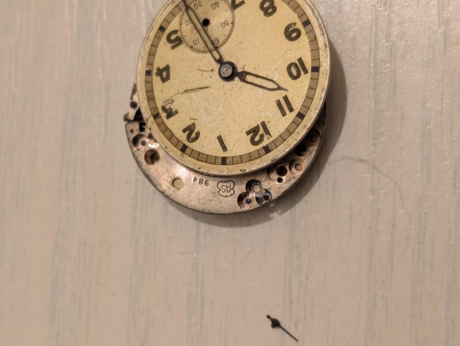 Vintage AS 984 Mechanical Watch Movement (Runs But Untested)
