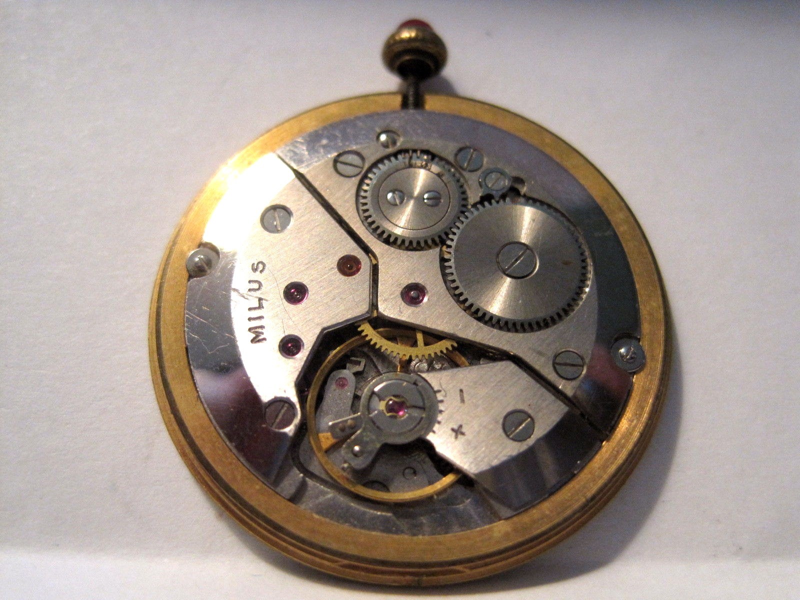 Antique Gents Bucherer Date Watch Movement 26 mm # Milus