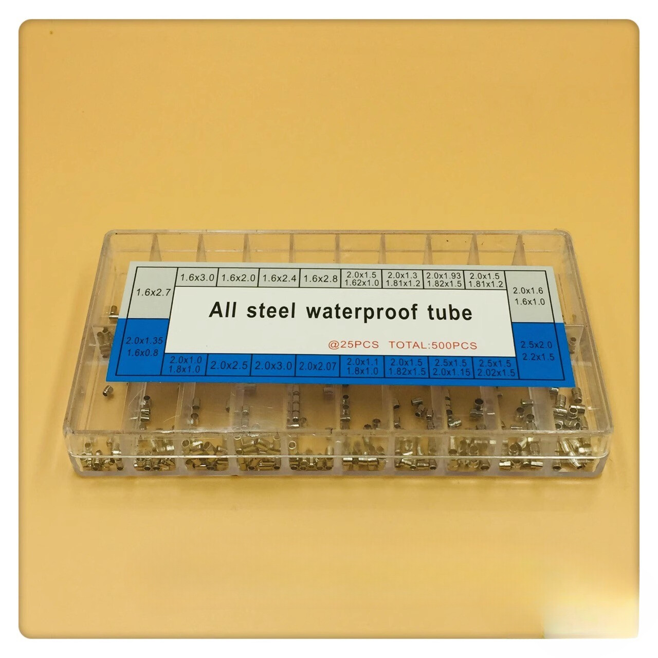 500pcs/box Stainless Steel Assortment Watch Crown Tube Repalcement Parts