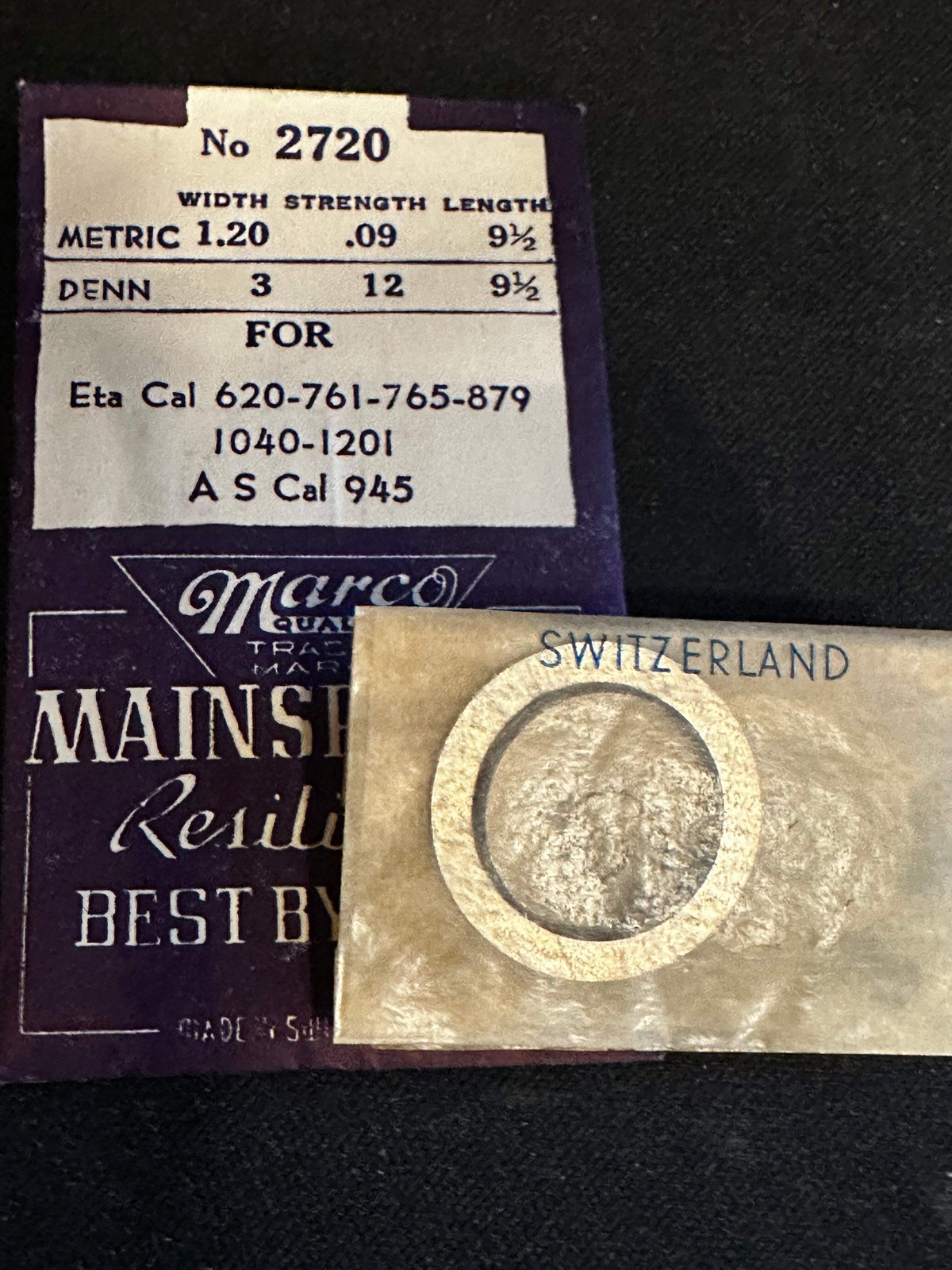 Marco Mainspring No. 2720 for ETA 620, 761, 765, 879, 1040, 1201, AS 945 – Steel