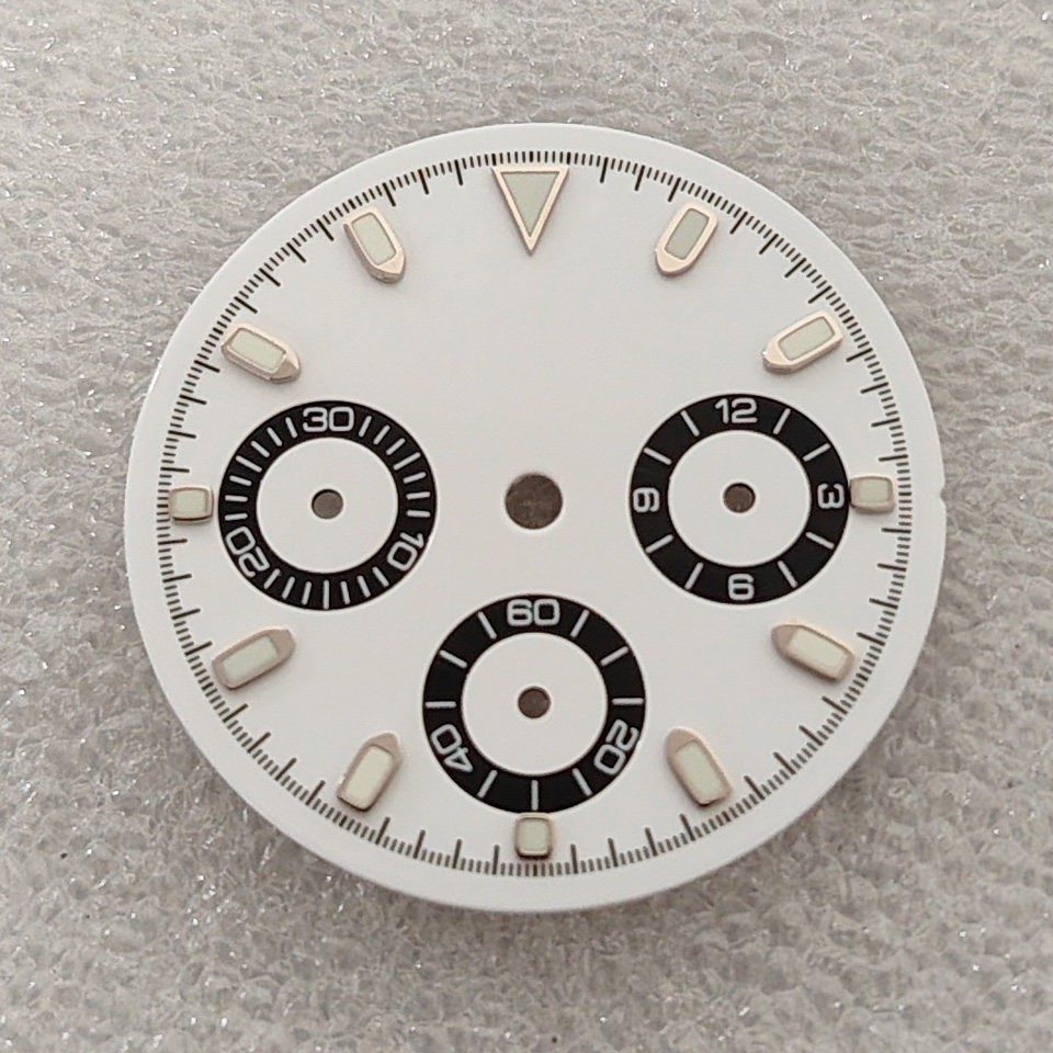 29.5mm Sterile Watch Dial+Hands Green Lume For VK63 Movement Replacement Parts