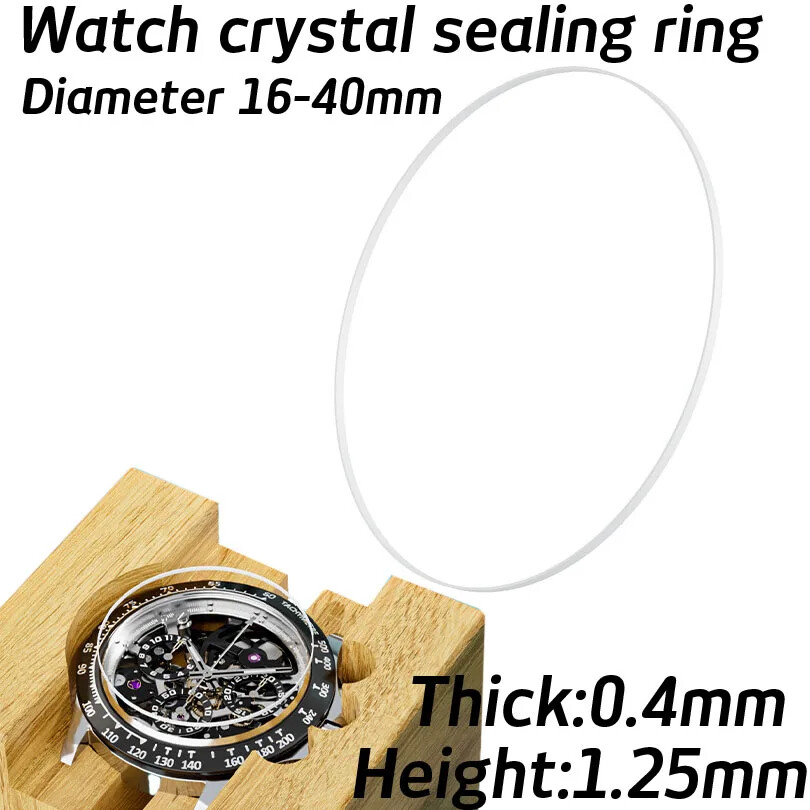 16mm-40mm Waterproof Ring Gaskets 1.25mm 0.4mm Front Watch Cover Sealing O-Ring