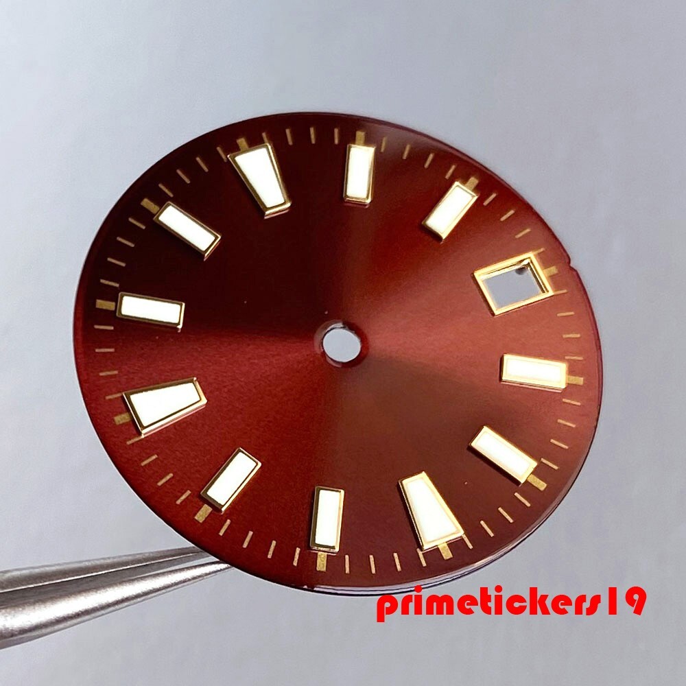 29mm NH35 Watch Dial+Hands Set Sunburst Date Window Lume Wristwatch Accessories