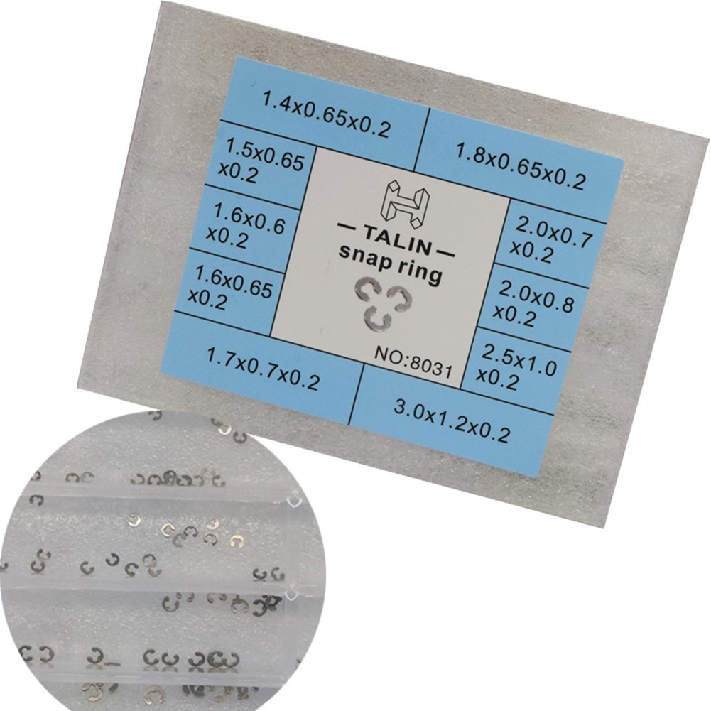150Pcs Assorted 10 Sizes Chronograph Watch Pusher Button Clip Circlip Snap Ring
