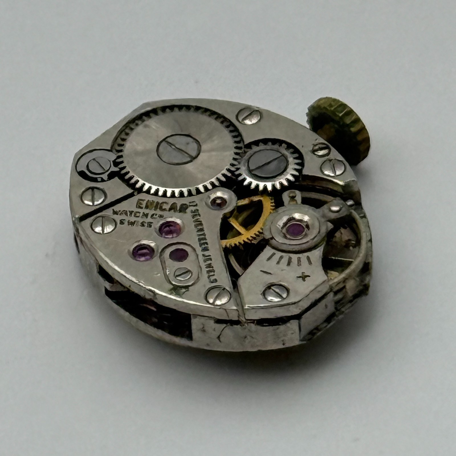 Enicar 672 Watch Movement 17 Jewels Swiss Vintage Manual Wind Parts Repair 13mm