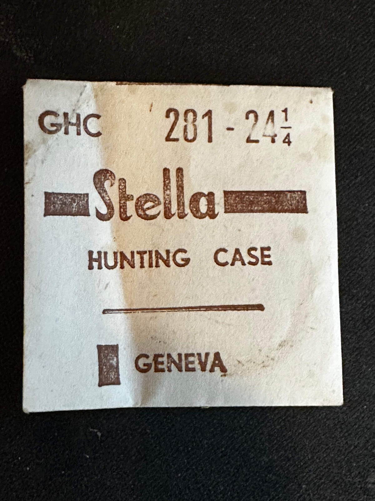 Stella GHC Hunting Case Crystal 28.1mm (size 24¼) – New