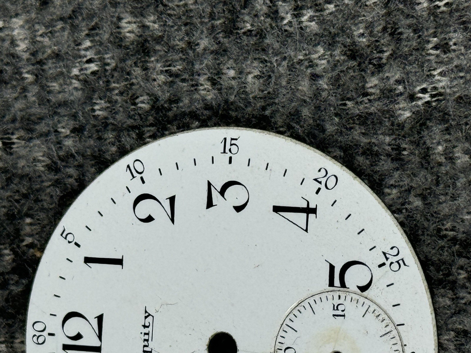 American Waltham Watch Co Dial 16s Equity Private Label 12hr Arabic Numerals