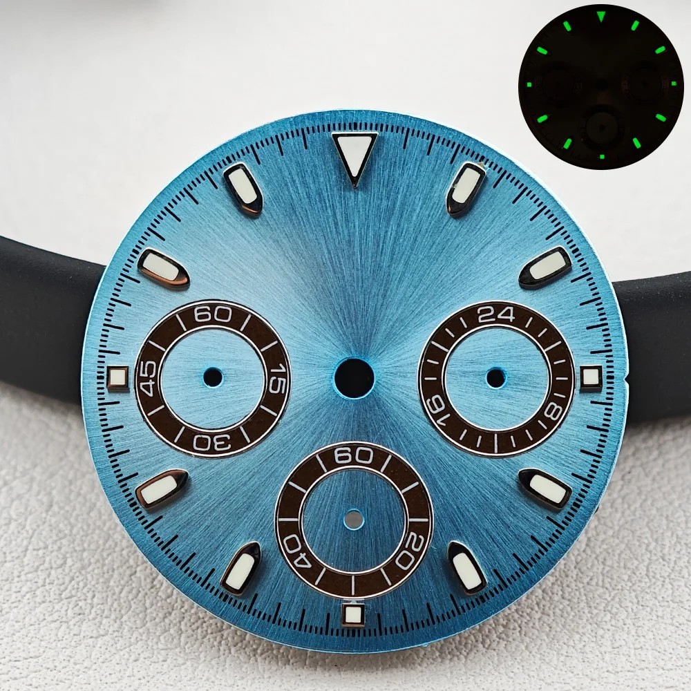29mm Green Luminous Watch Dial +Hands for Vk63 Movement Watch Repair Parts