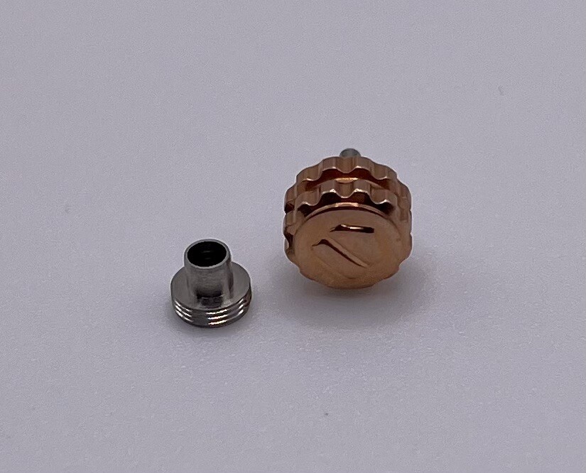 New Generic 7.0mm Rose Gold Color Crown/Tube Part To Fit Tag Heuer Watch