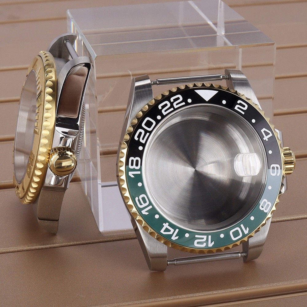 40mm Luxurious Oyster Golden Watch Case Modify gmt sub Mods For Seiko NH35 36 38