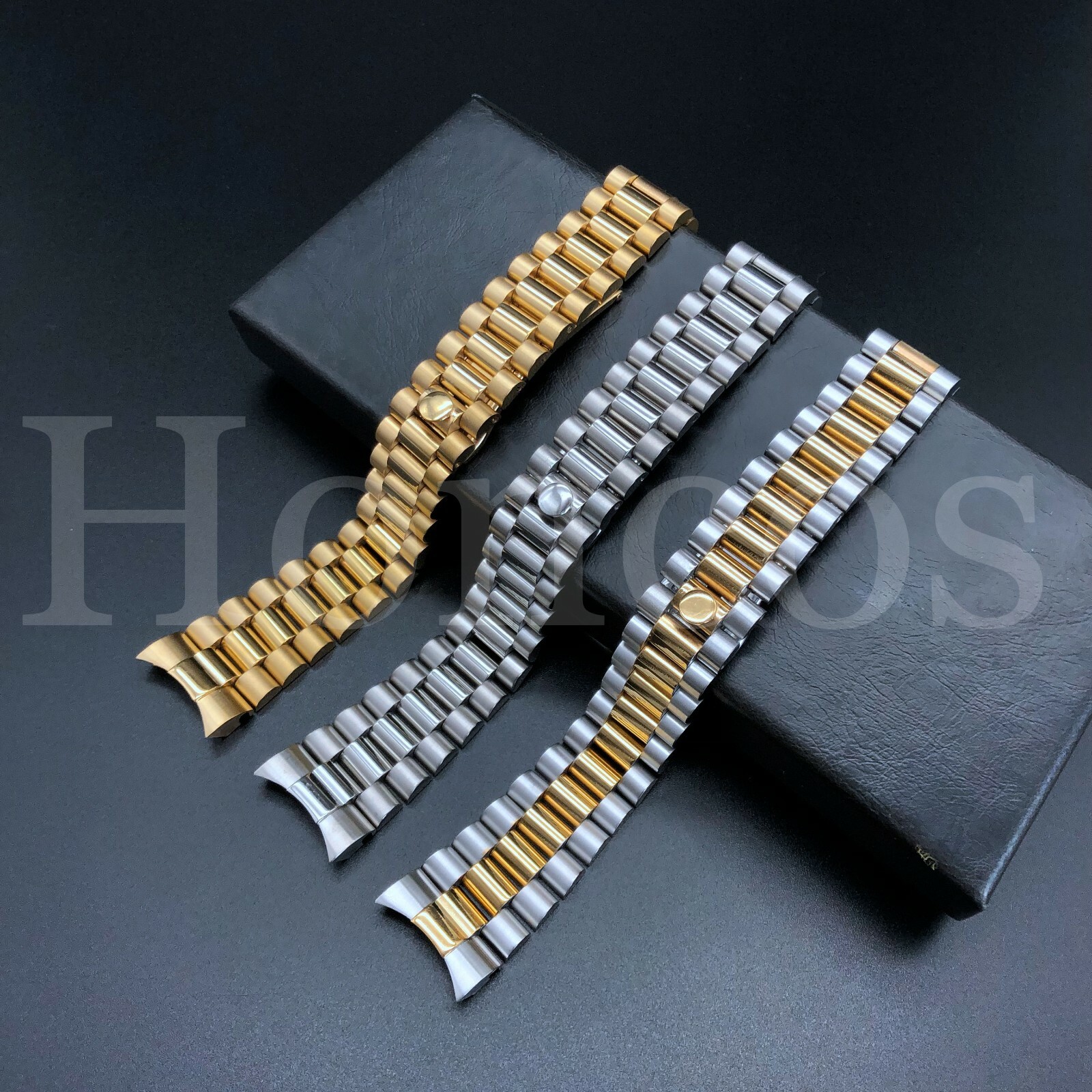 20 MM Solid Link Fits For Rolex President Daydate Watch Bracelet Silver Screw In