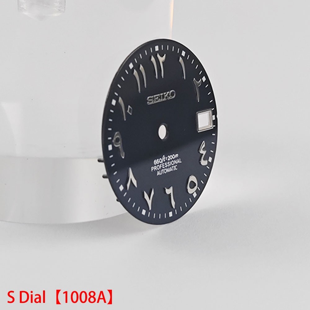 For Seiko 28.5mm Watch Dial Green Luminous Fit NH35 NH36 Movement Arabic Faces